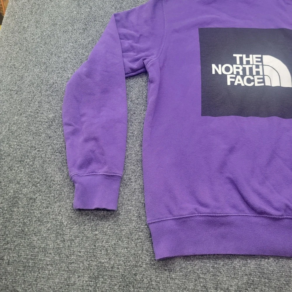 The North Face Mens Purple Box Logo Pullover Hoodie Sweatshirt Small NF0A3FRE